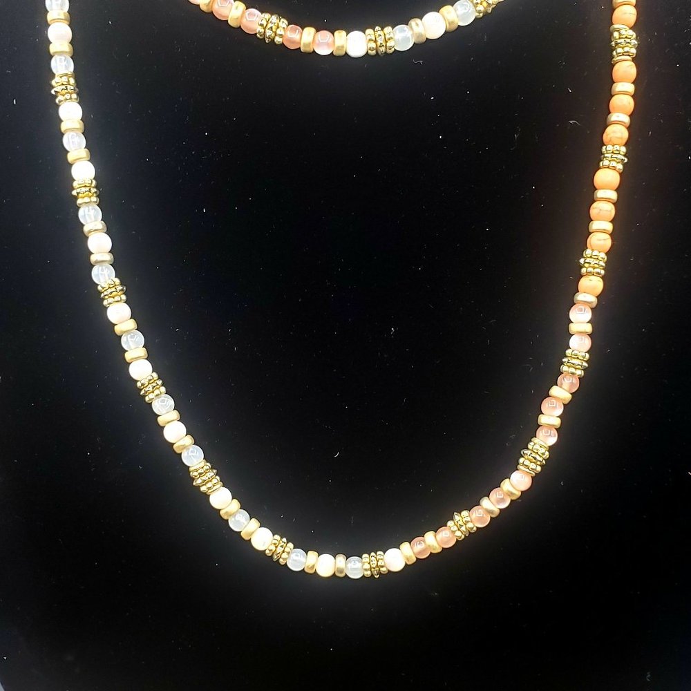 CHICO Gold, Cream, Orange Neckless